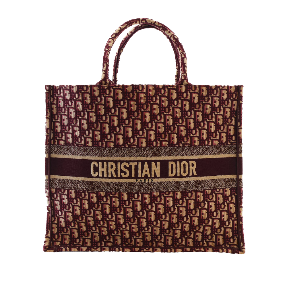 Pre-Loved Dior Large Oblique Embroidered Canvas Book Tote